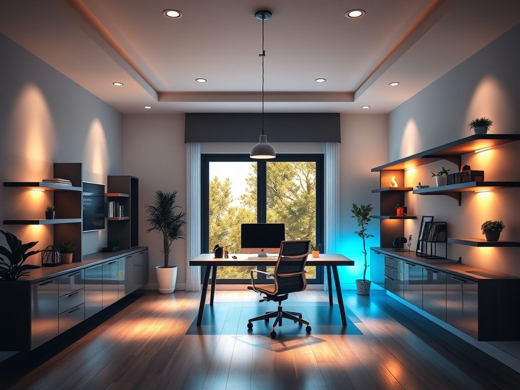 Técnicas de iluminação em camadas para home office