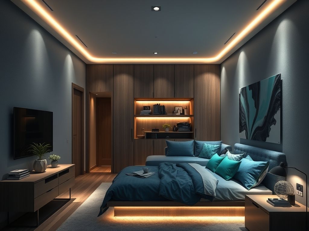 Técnicas de iluminação indireta para quartos pequenos