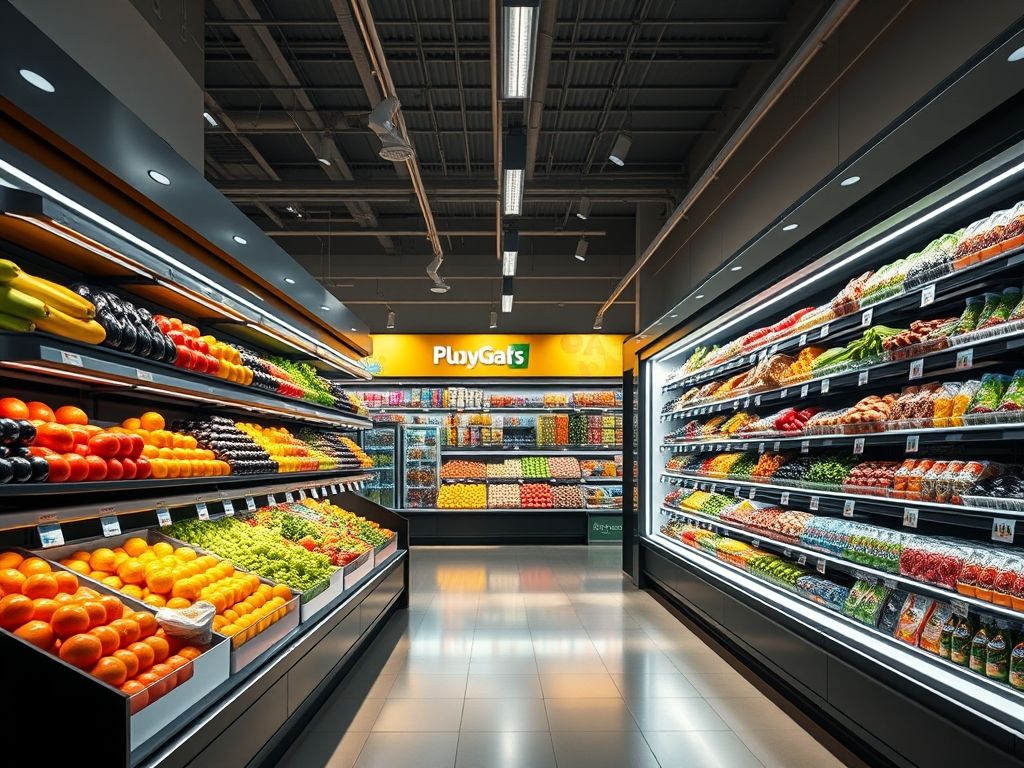 Técnicas de iluminação para caixas de supermercado