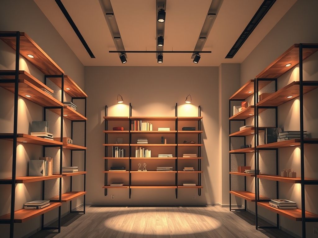 Técnicas para iluminar estantes e prateleiras