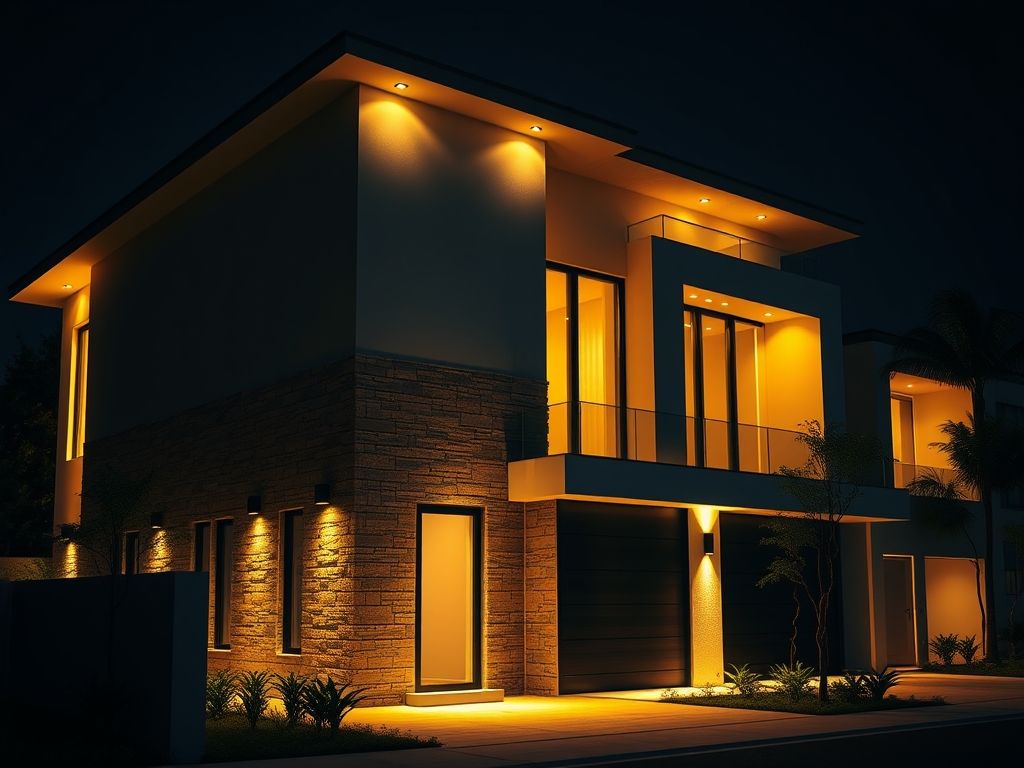 Técnicas para iluminar fachadas de casas modernas