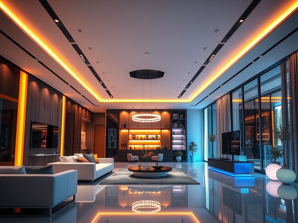 Técnicas para iluminar sala de estar com LED