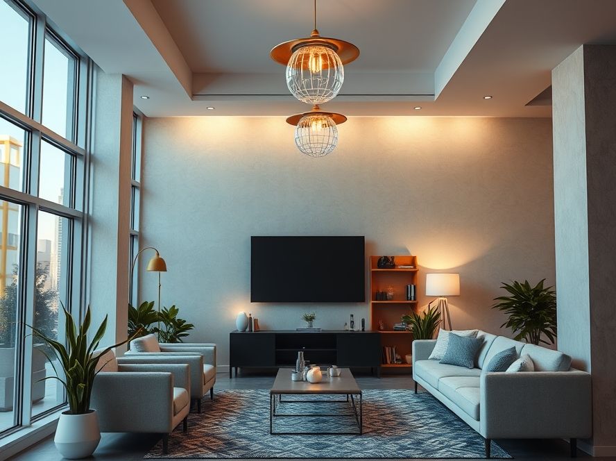 Como combinar luminárias com quadros e espelhos grandes