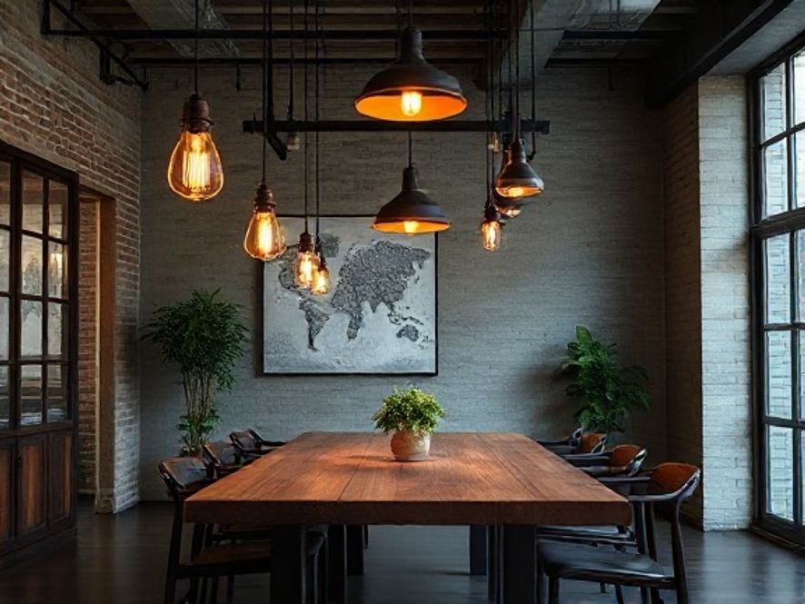 Como combinar lustres pendentes e decoração industrial