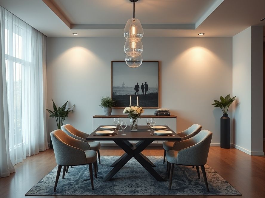 Como iluminar sala de jantar com luminárias minimalistas