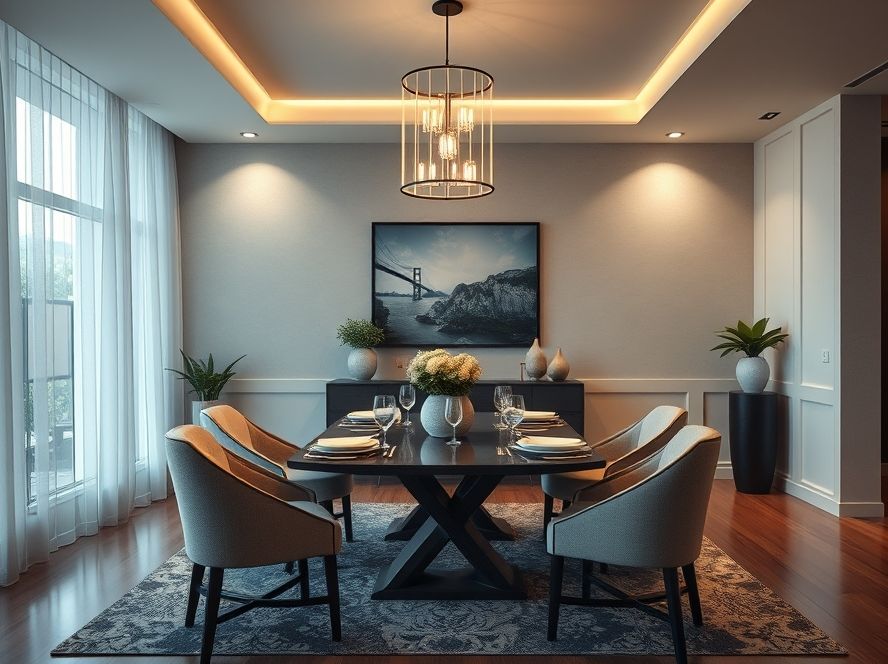 Como iluminar sala de jantar com luminárias modernas