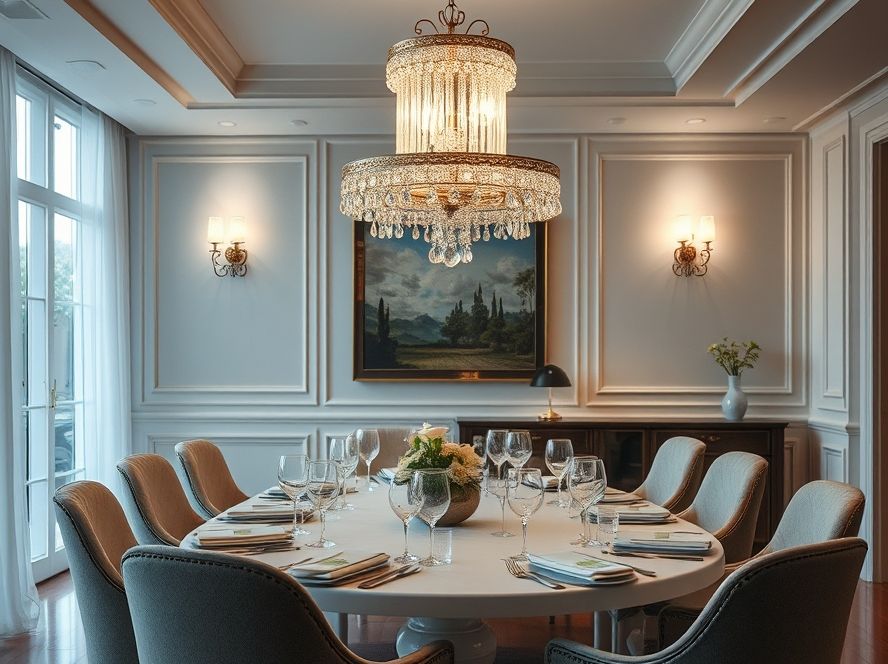 Como iluminar sala de jantar com lustres de cristal