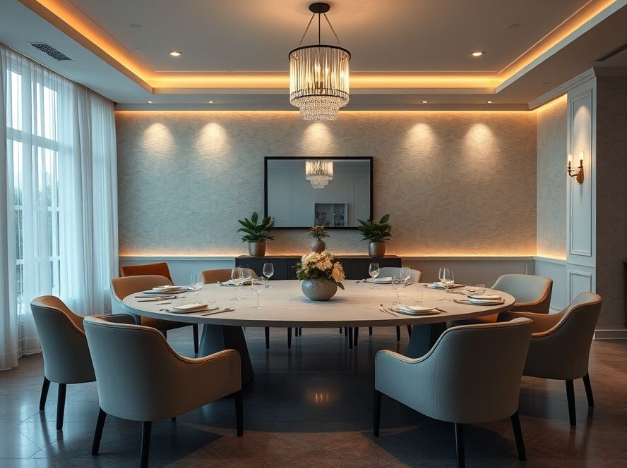 Como iluminar sala de jantar com mesas retangulares