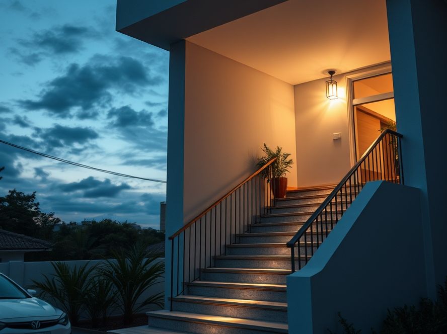 Embutido de solo para iluminar escadas externas