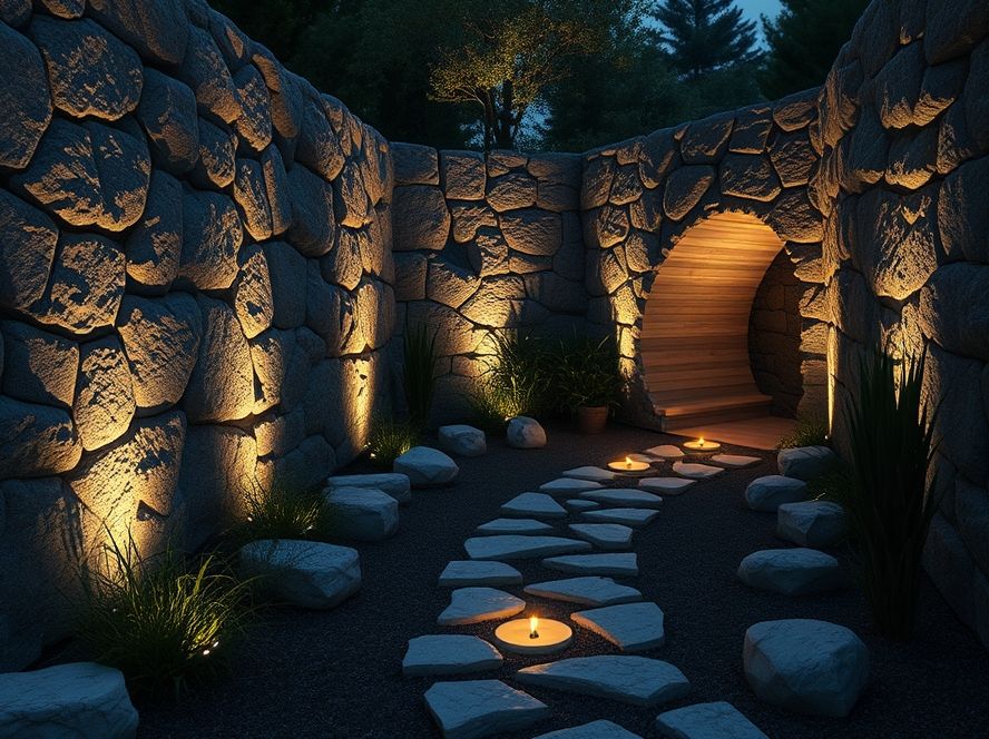 Finca de jardim iluminando caminhos de pedra