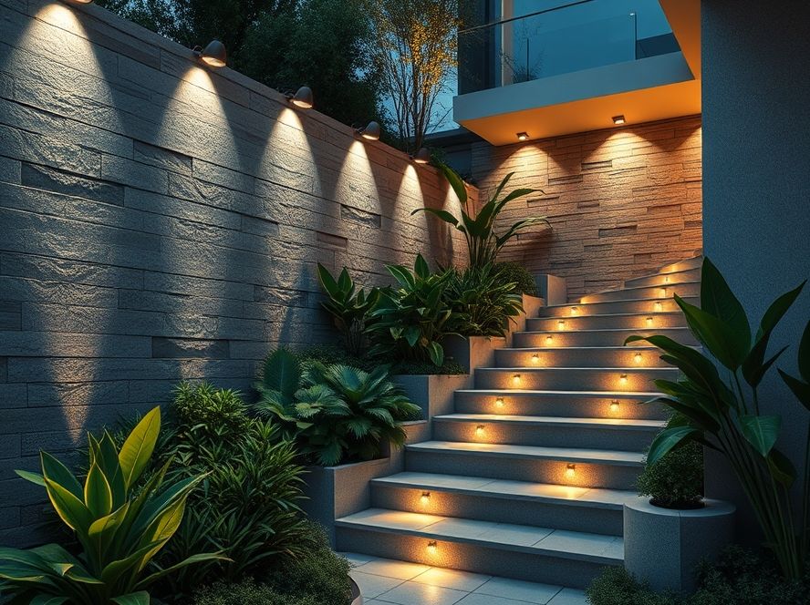 Finca de jardim LED para caminhos e escadas