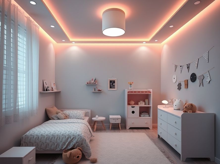 Fita de LED colorida para quarto infantil