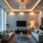 Fita de LED embutida em painéis decorativos