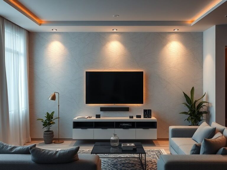 Fita de LED iluminando painéis de TV