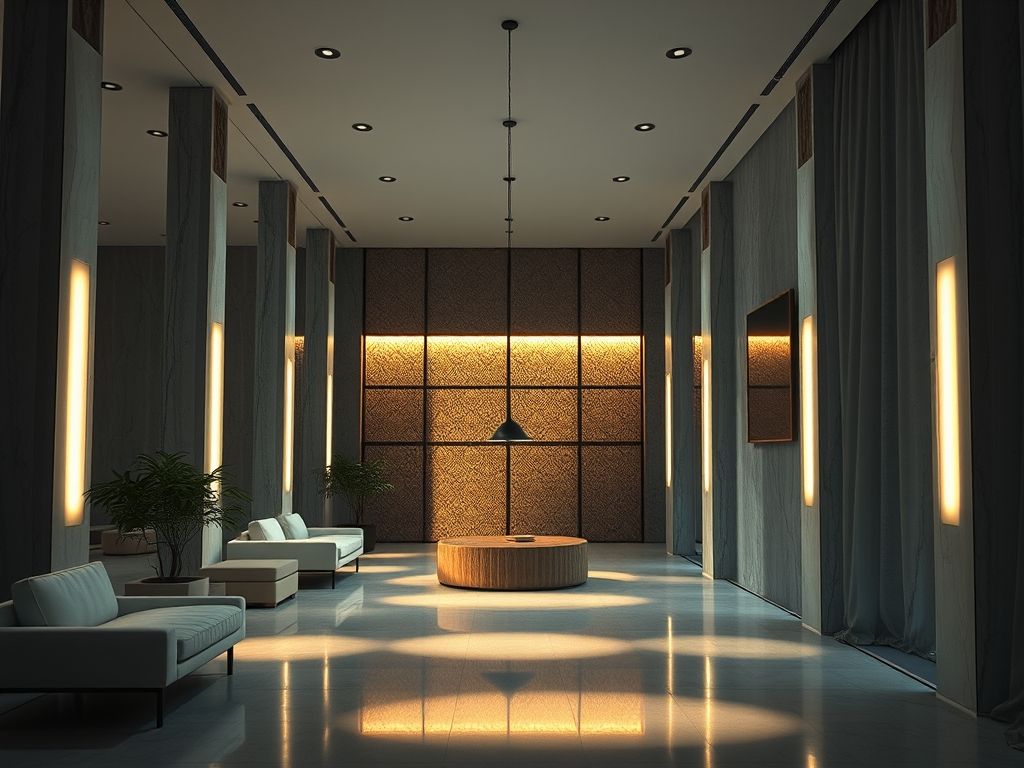 Iluminação de áreas comuns em hotéis de luxo