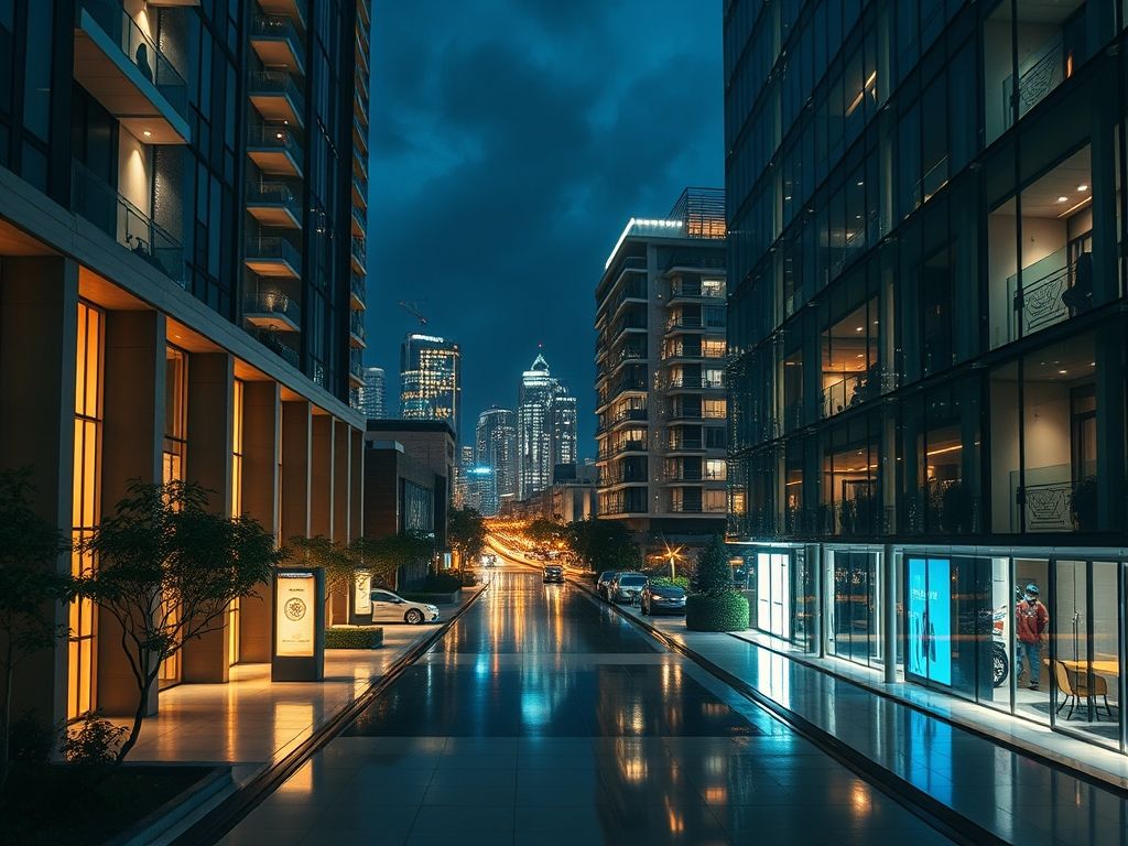 Iluminação de áreas comuns em hotéis de luxo urbano