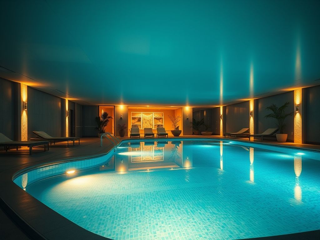 Iluminação de áreas de piscina com LED subaquático