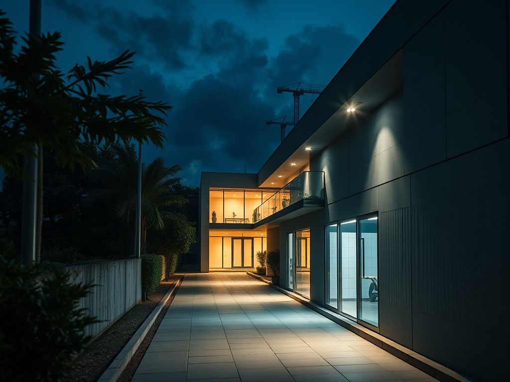 Iluminação de áreas externas com sensores de presença