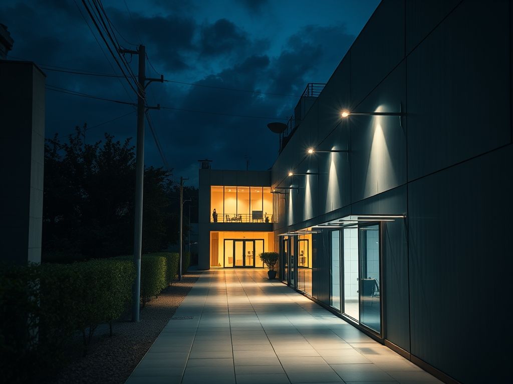 Iluminação de áreas externas com sensores de presença inteligentes