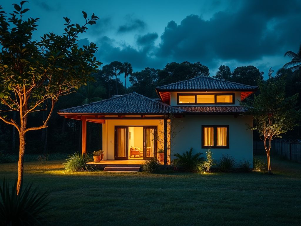 Iluminação de áreas externas em pousadas rurais