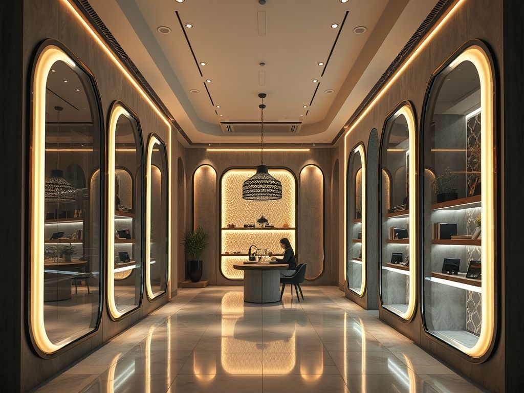Iluminação de corredores de hotéis boutique com LED indireto