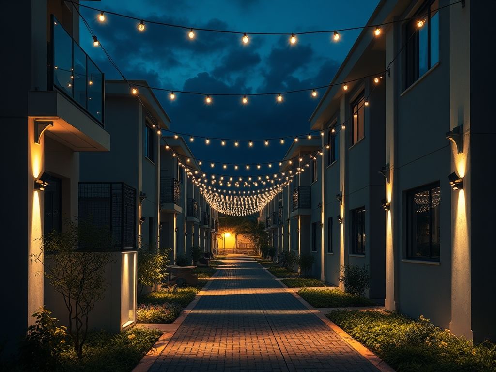 Iluminação de corredores residenciais com arandelas