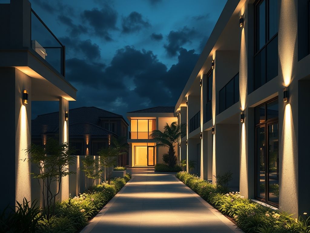 Iluminação de corredores residenciais com arandelas modernas sofisticadas