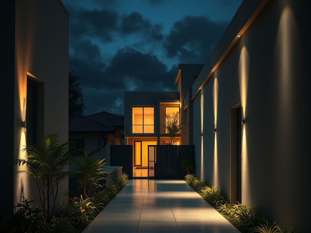 Iluminação de corredores residenciais com iluminação embutida