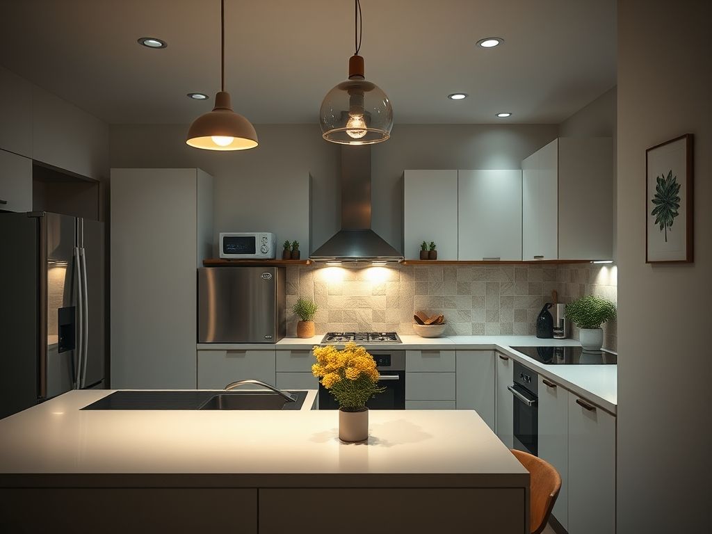Iluminação de cozinhas pequenas: truques para designers de interiores