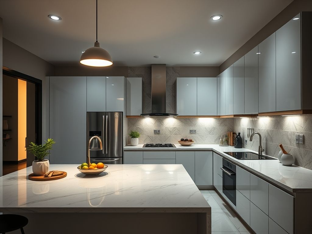 Iluminação de cozinhas planejadas com perfis de LED funcionais