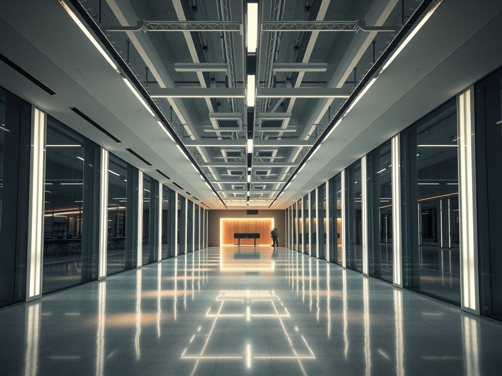 Iluminação de espaços corporativos com iluminação linear