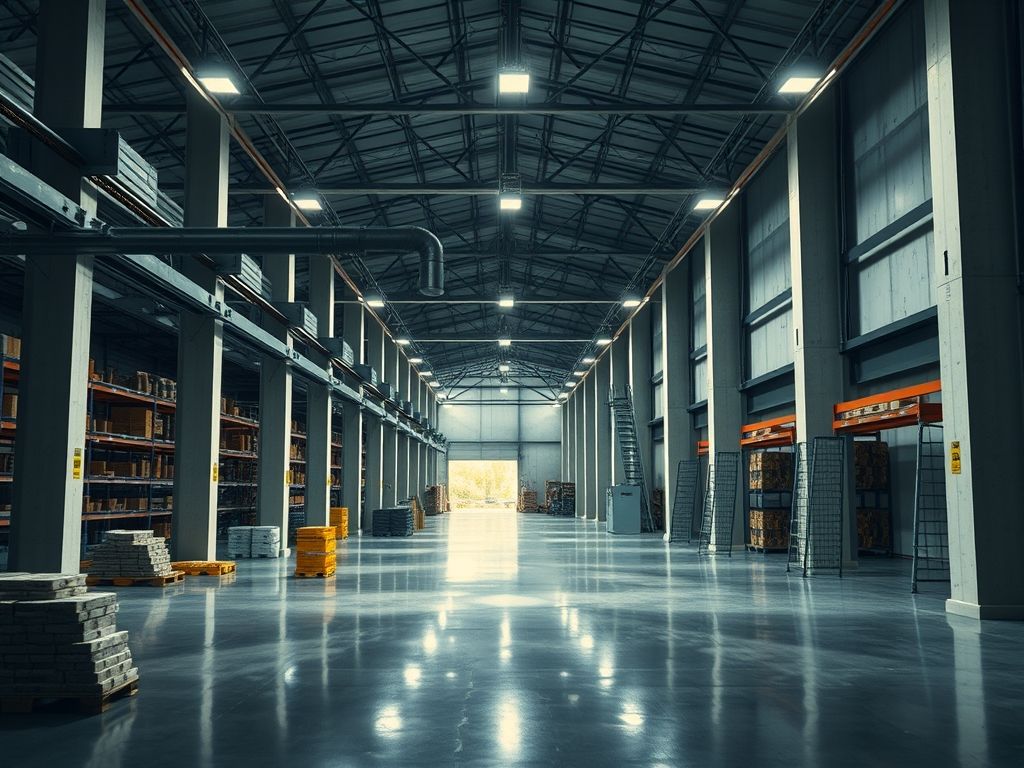 Iluminação de espaços industriais noturnos: visão para construtoras