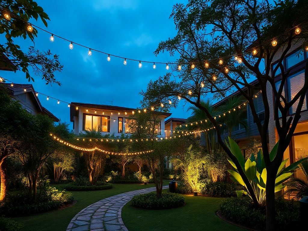 Iluminação de jardins residenciais com arandelas