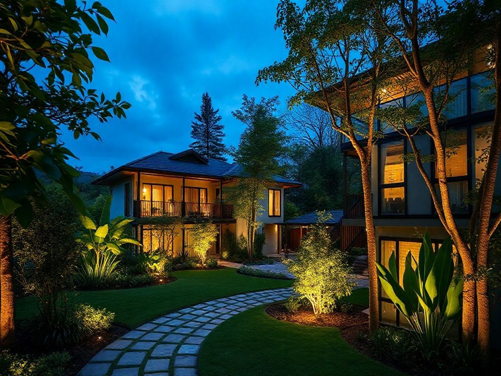 Iluminação de jardins residenciais com fitas de LED