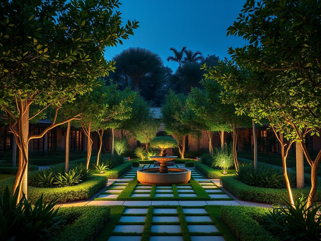 Iluminação de jardins verticais internos
