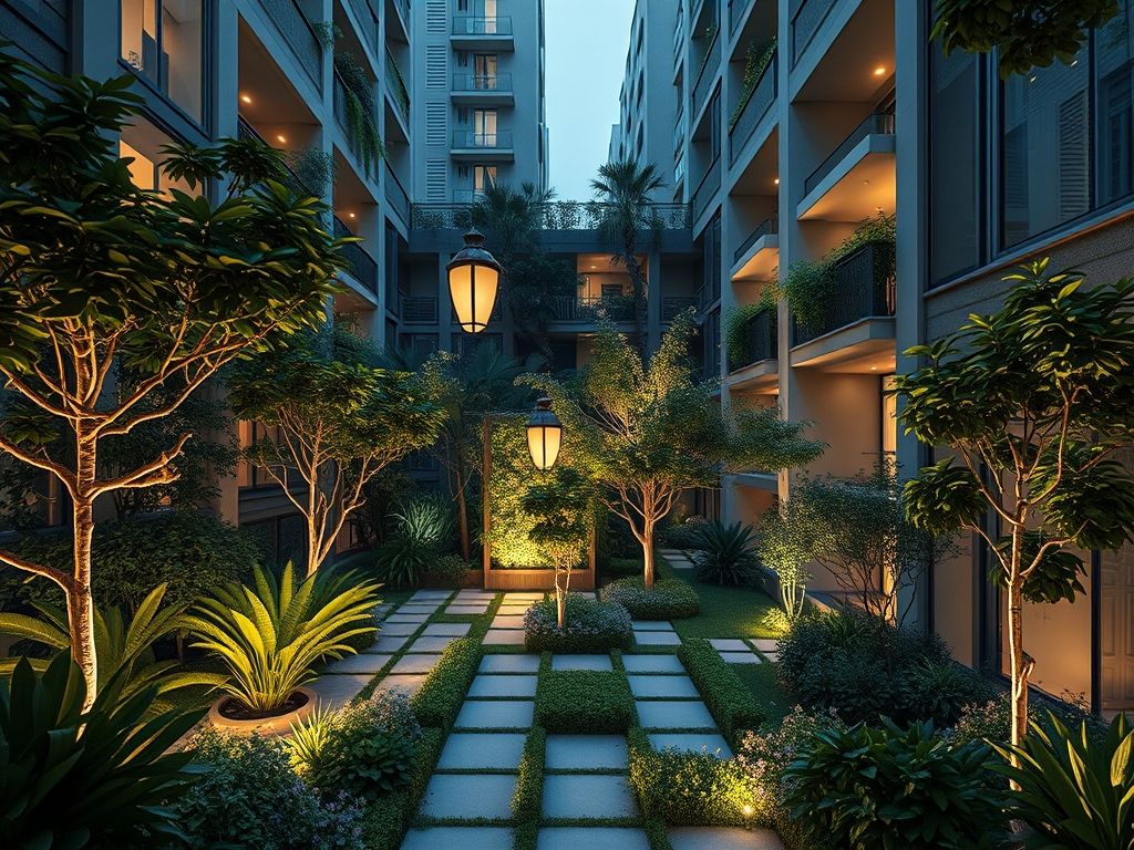 Iluminação de jardins verticais internos em apartamentos