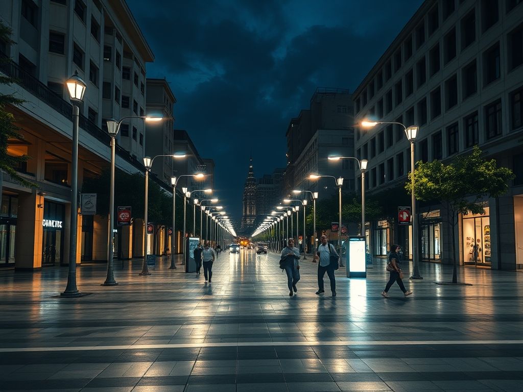 Iluminação de praças públicas com luminárias LED