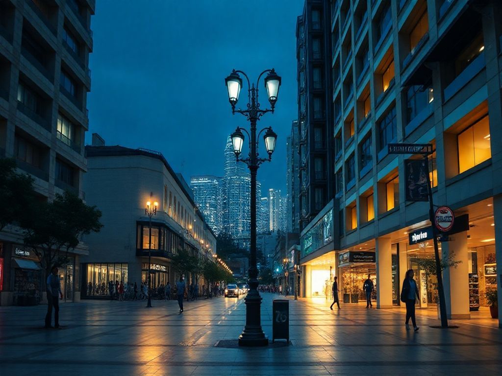Iluminação de praças públicas com postes inteligentes