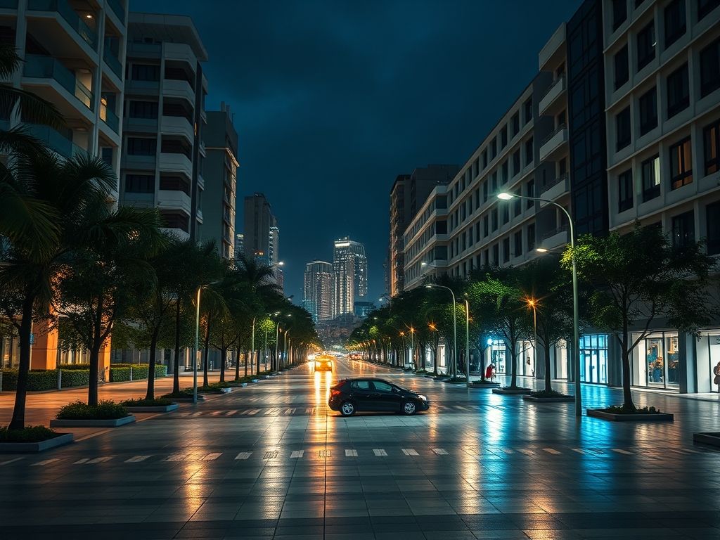 Iluminação de praças urbanas sustentáveis