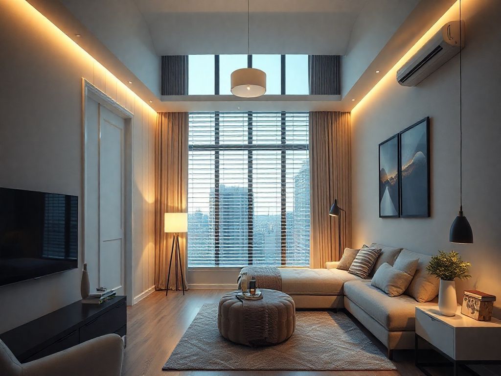 Iluminação de quartos de casal com iluminação indireta elegante