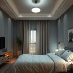 Iluminação de quartos de casal com iluminação suave