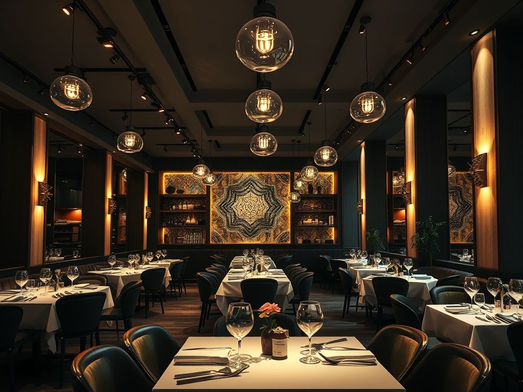 Iluminação de restaurantes gourmet com spots direcionáveis