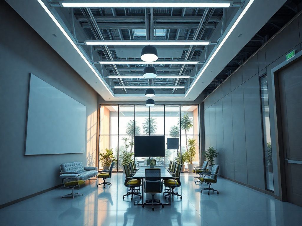 Iluminação de salas corporativas com pendentes modernos