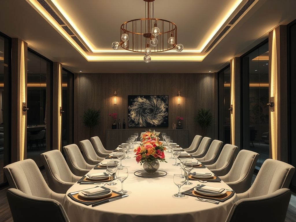 Iluminação de salas de jantar integradas com LED