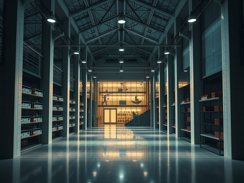 Iluminação em galpões de logística moderna