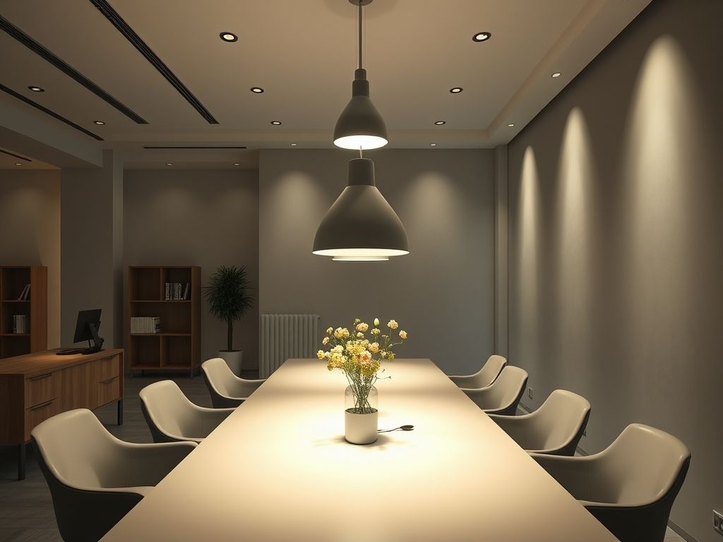 Luminárias de mesa minimalistas para escritórios de arquitetura