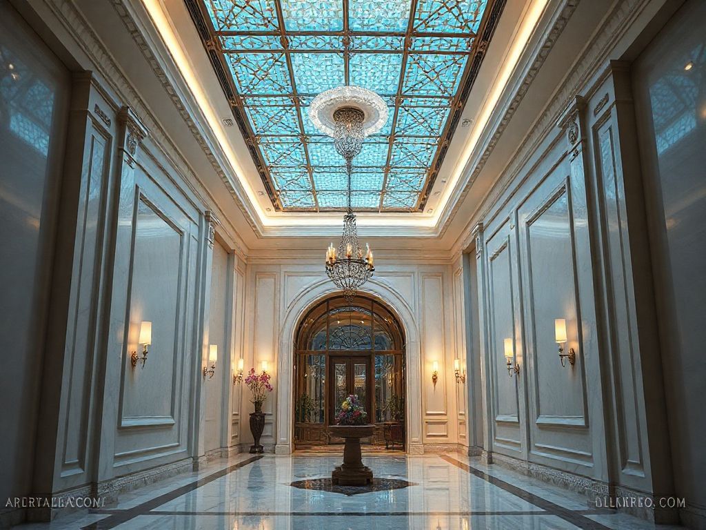 Luminárias decorativas em halls de entrada luxuosos