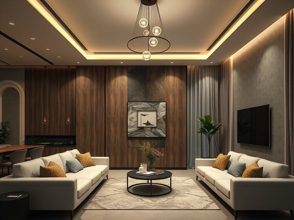 Luminárias decorativas em salas de estar modernas