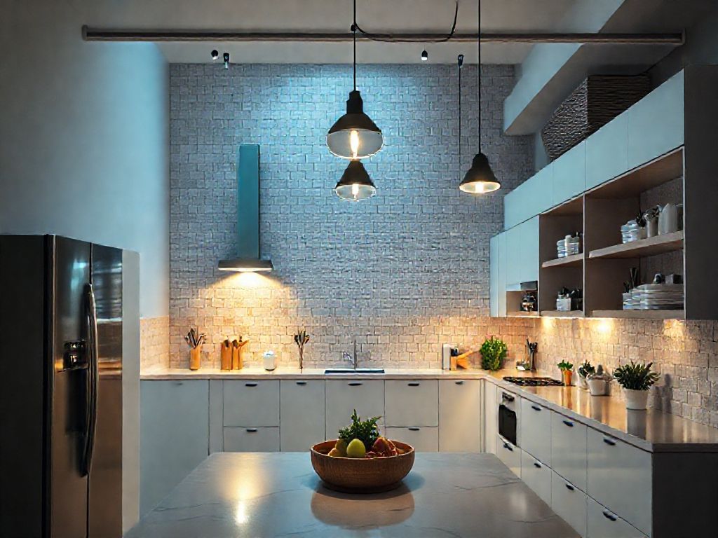 Luminárias embutidas em cozinhas funcionais planejadas