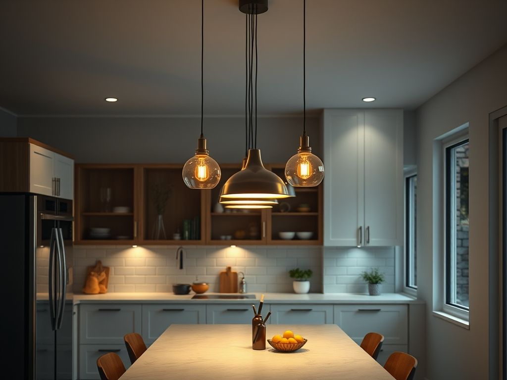 Luminárias pendentes em cozinhas contemporâneas